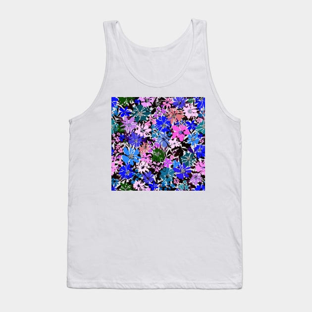 Modern Floral Illustration, Blue Flowers art 2 Tank Top by gusstvaraonica